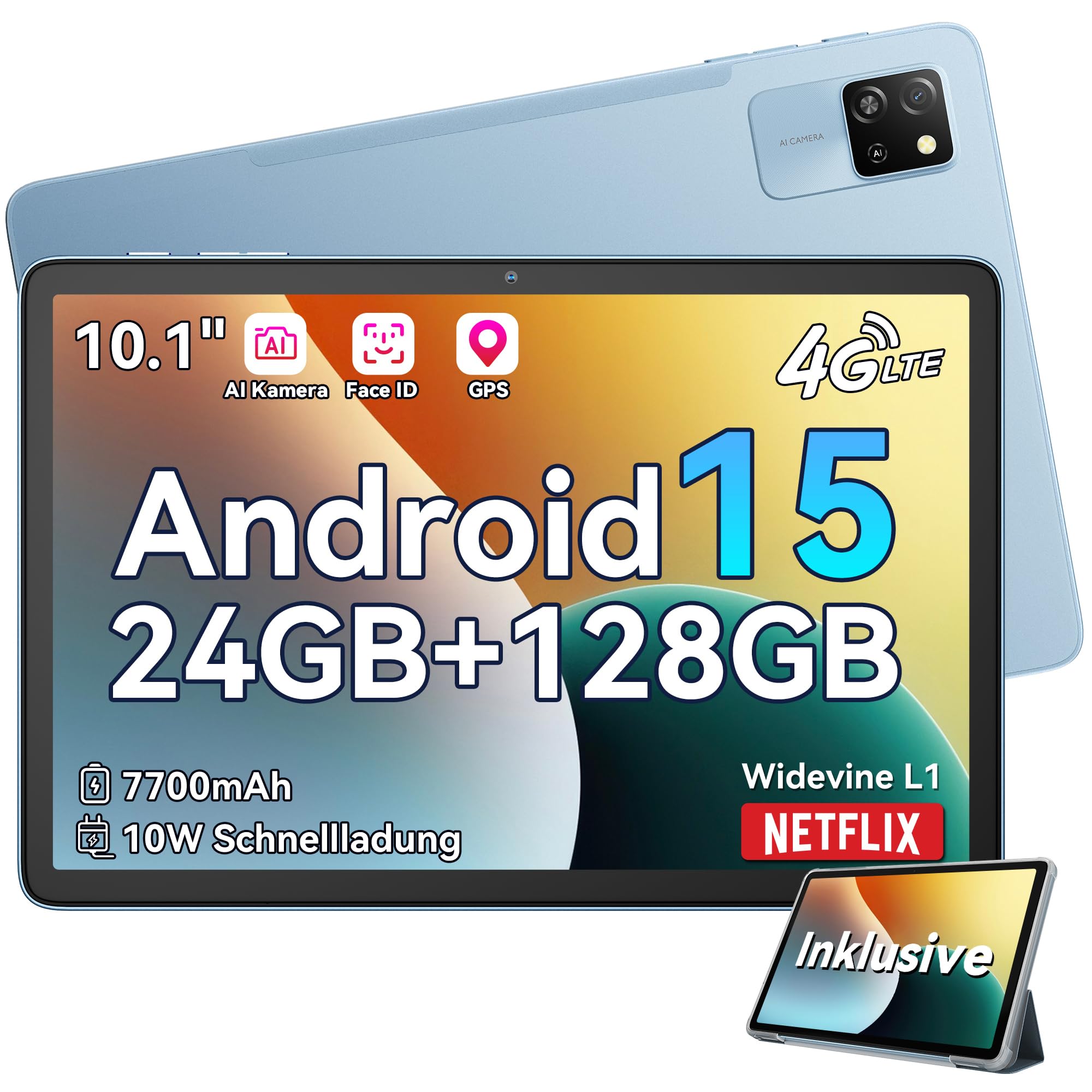 Blackview Android 15 Tablet 10 Pulgadas 24GB RAM & 128GB ROM/2TB 