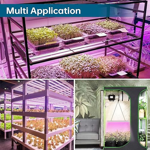Miniatura 2 de Barrina Luz LED de crecimiento, 252 W (6 x 42 W) 4 pies T8, espectro completo, forma de V con reflector, diseño enlazable, luces de plantas para