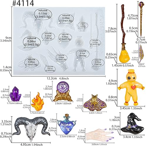 Miniatura 2 de FUNSHOWCASE Molde de silicona de fundición de resina epoxi de altar de brujería para decoración de pasteles de fondant de Sugarcraft, decoración de
