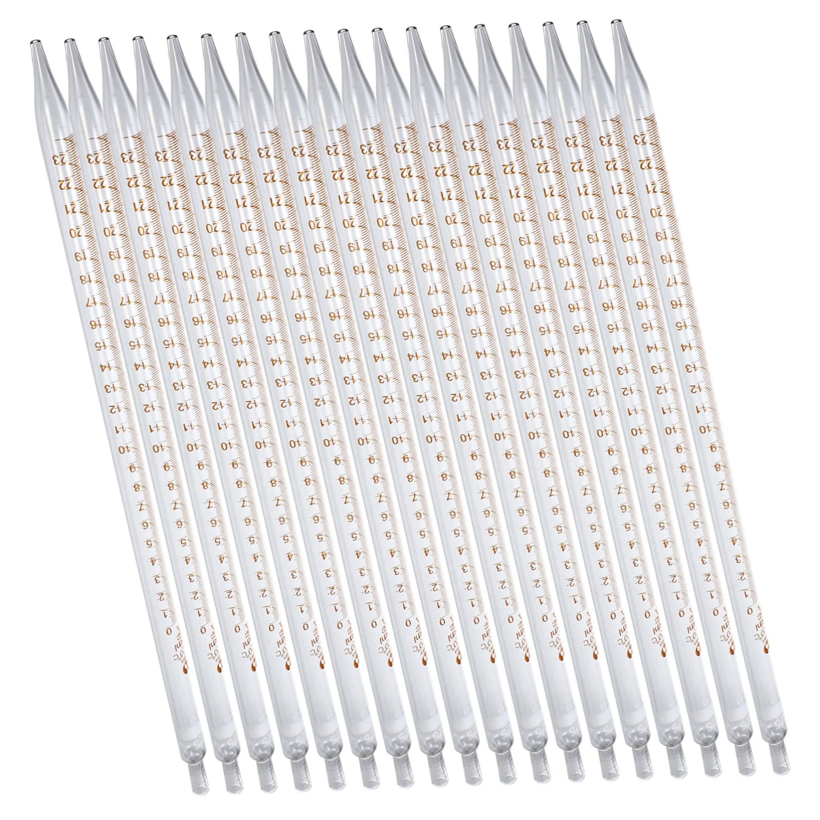 Pipetta Graduata in Vetro 25ml, 20 Pezzi per Laboratorio | Precisione di Misura, Struttura Scale, Formato Portatile, Vetro Trasparente