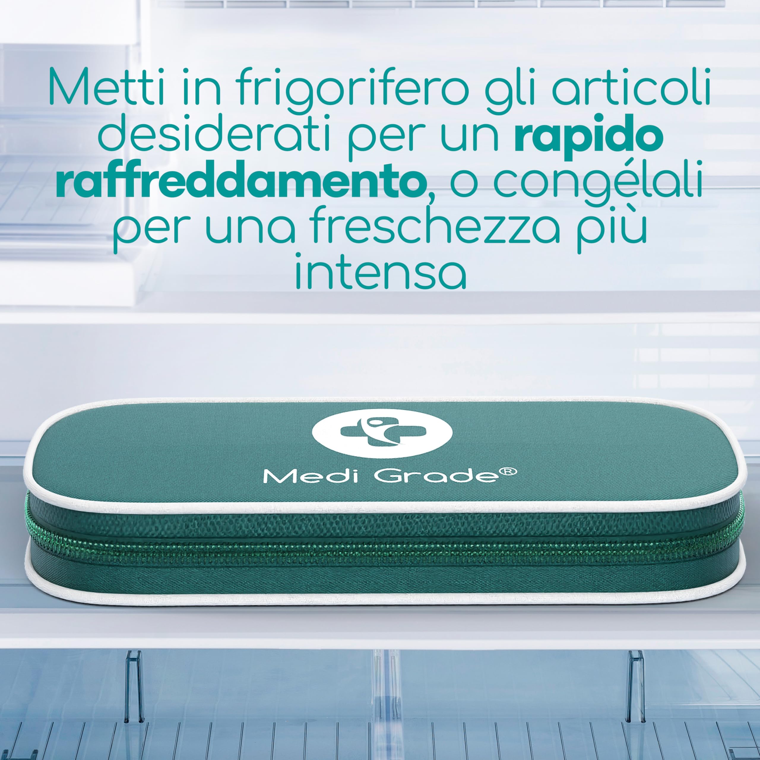 Medi Grade Maschera Occhi Gel Freddo - Riutilizzabile con 2 Cuscinetti Rinfrescanti, 1 tessuto Lycra e Borsa Termica - Mascherina Refrigerante con Strap Regolabili