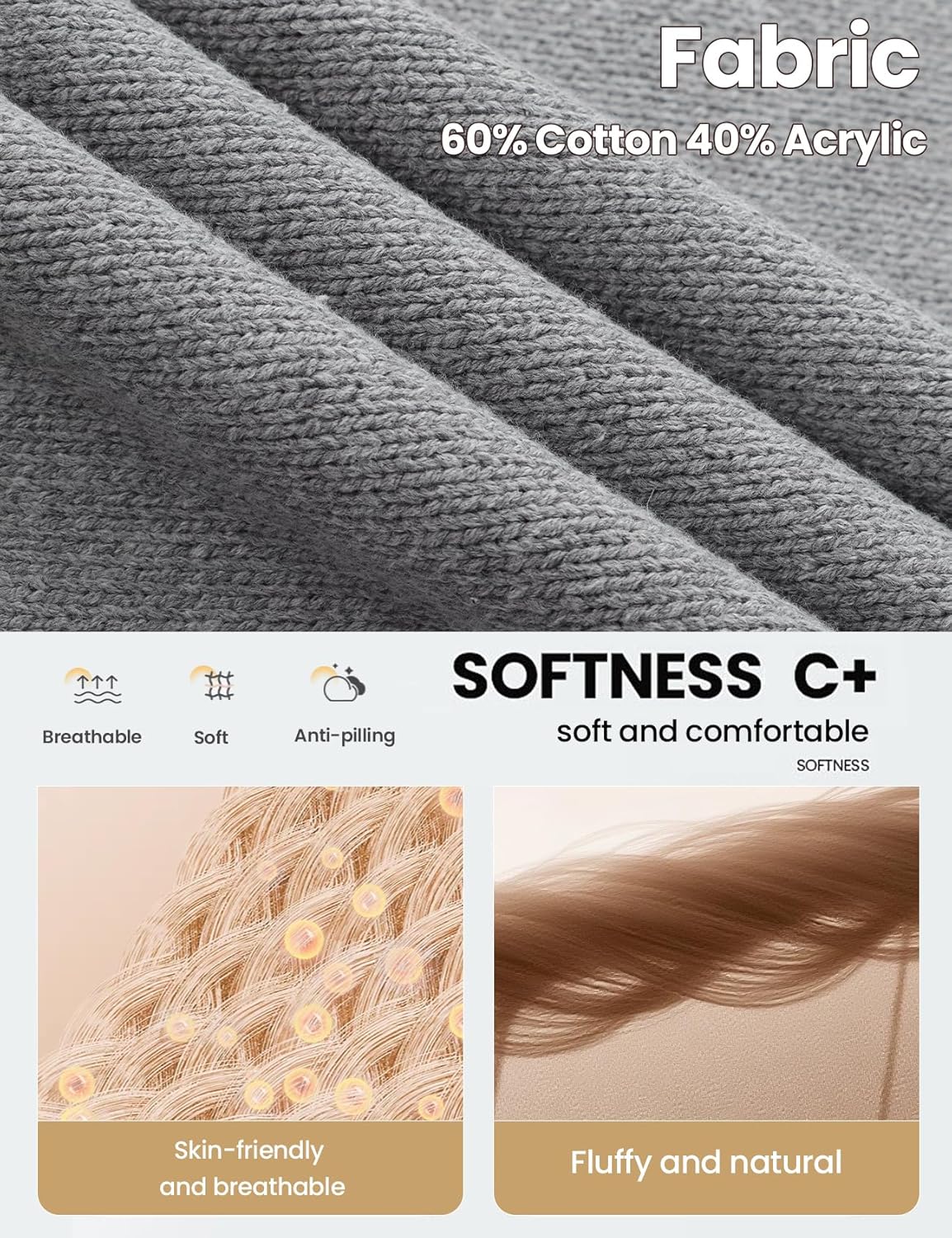 Yimoon Womens Oversized Rollneck Sweater Casual Cable Knit Long Sleeve Chunky Pullover Sweater Fall Winter Knitwear 2026 - Image 4