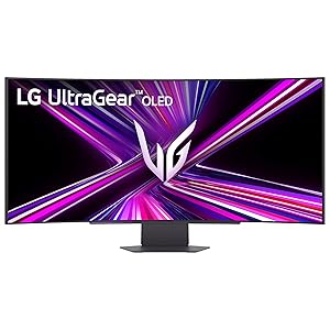 LG 45GX900A-B 45-Inch Ultragear WQHD (3440 x 1440) OLED Curved Gaming Monitor, 240Hz, 0.03ms, NVIDIA G-Sync, VESA DisplayHDR True Black 400, HDMI 2.1, DisplayPort, USB Type-C PD 65W, Black