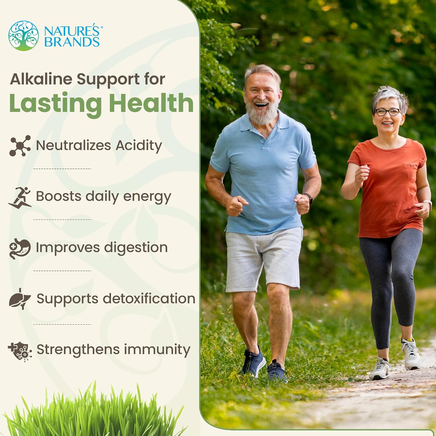 Nature’s Brands Acid-2-Alkaline Supplements for Energy, Digestion & Immunity - pH Balance & Detox Support with Turmeric, Bilberry, Barley Grass & Burdock - 90 Vegetarian Capsules - Image 4