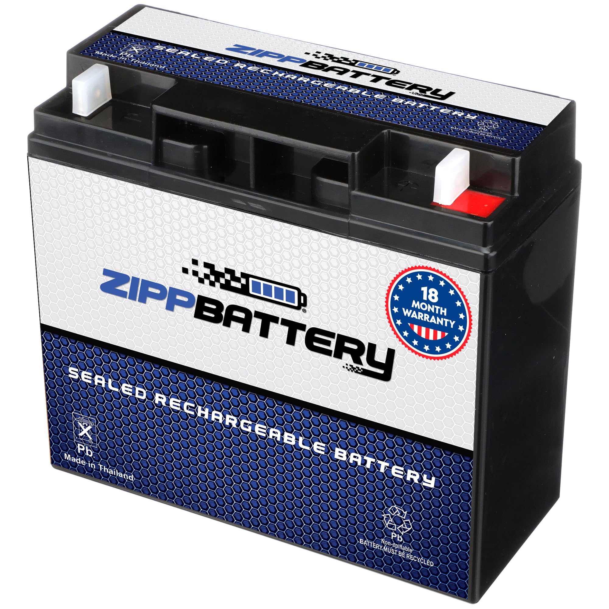 ZIPPBATTERY 12V 20Ah SLA Battery – T3 Nut & Bolt Terminal Power for Alarms, Scooters, Emergency Lights, Toys, Solar Units & Backup Systems – Deep Cycle Design – Sealed Lead Acid Rechargeable Battery