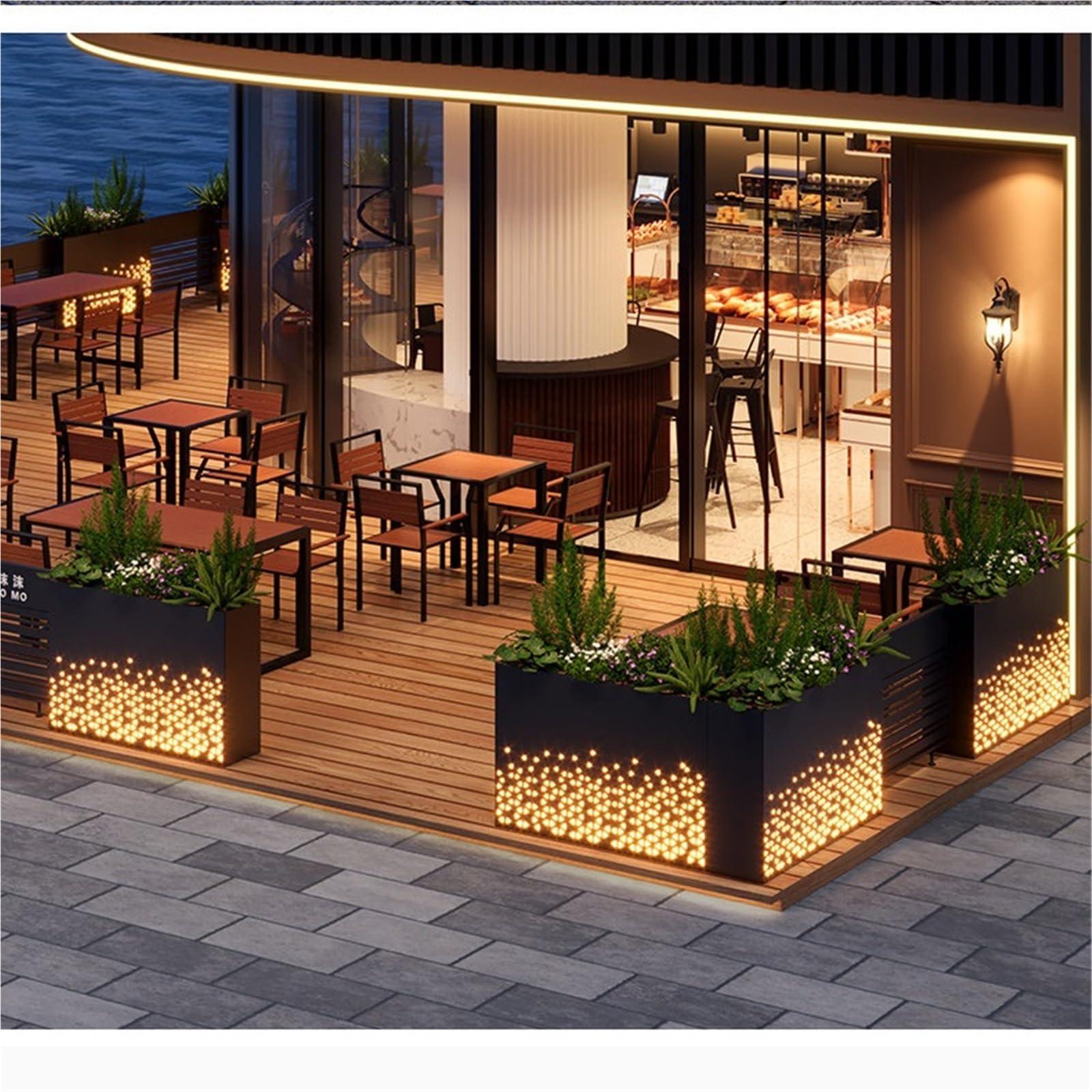 Macetero Valla de división empalmable Barandilla independiente Jardín | Adecuado for catering Tienda Diseño exterior del escaparate(Pequeño)