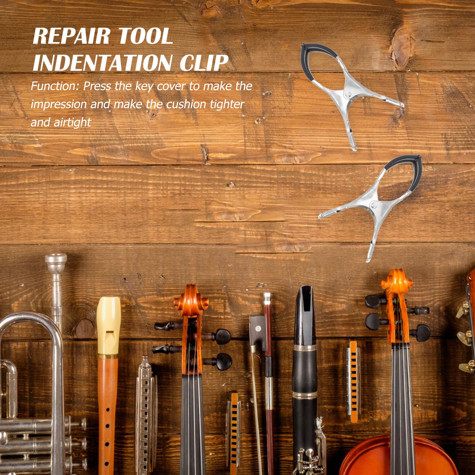 BESPORTBLE Outil de Réparation Saxophone et Clarinette en Acier Inoxydable Grand Format, Pince D'encoche Professionnelle 5 Pièces, Accessoires D'entretien pour Instrument à Vent, Usage