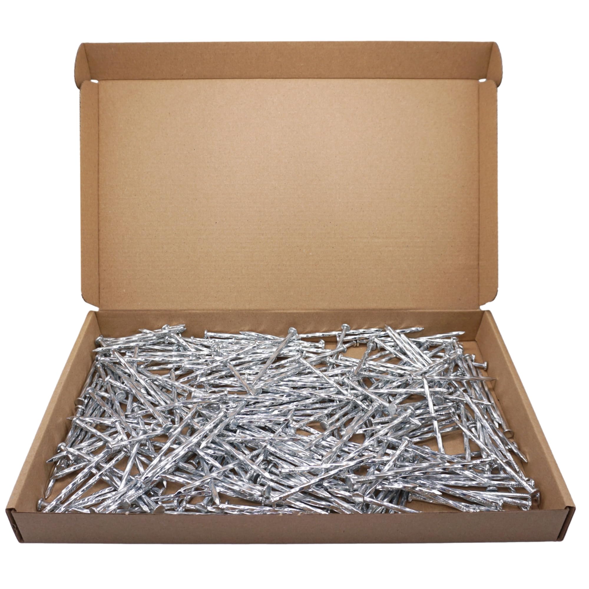 SKIR'CO Lot de 300 clous carrés torsadés en acier zingué pour le travail du bois 3,8 x 70 mm
