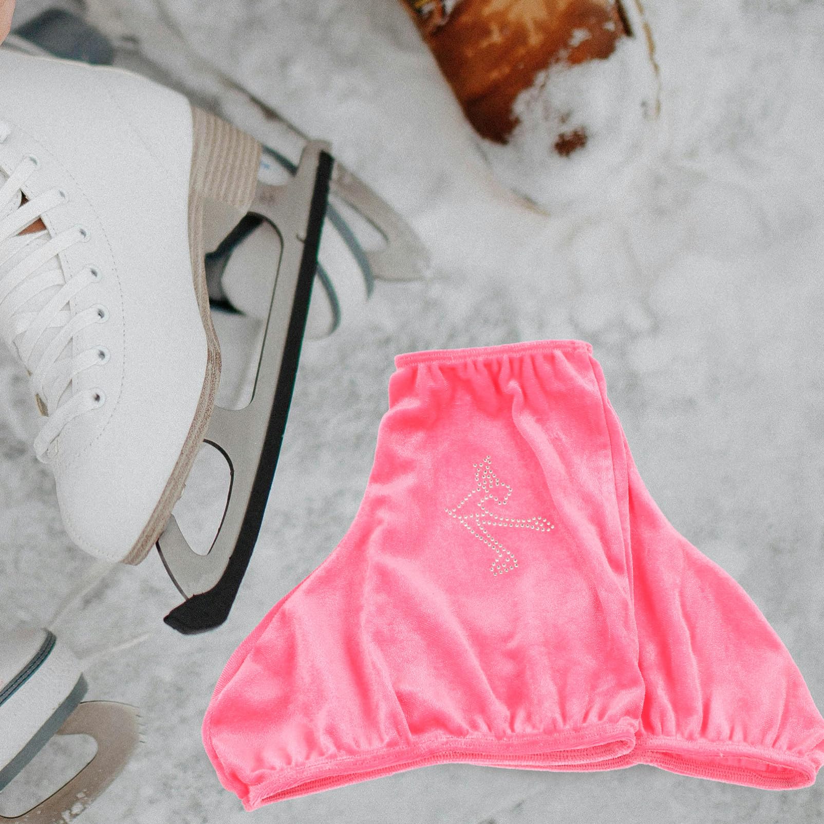 Copriscarpe per Pattini da Figura in Poliestere Rosa, Design Aderente e Flessibile, per Pattinaggio su Ghiaccio e Roller Skating