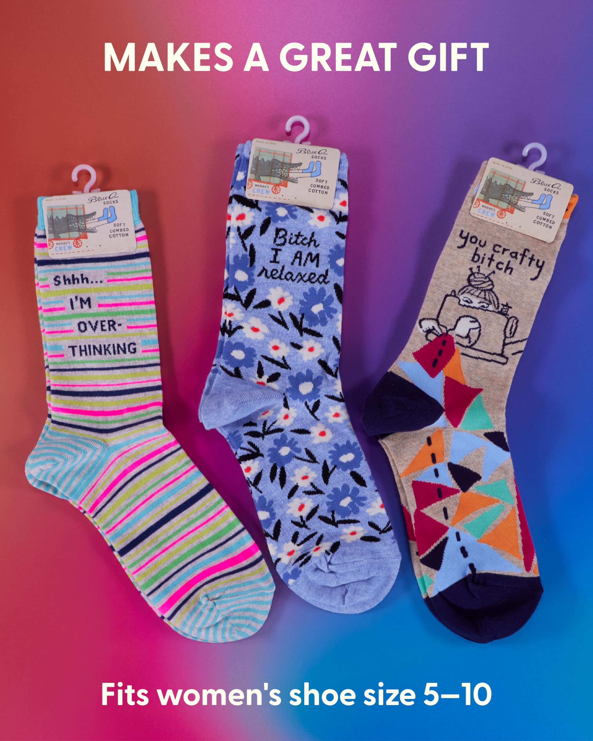 Blue Q - Calcetines - para Mujer: Go Away Introverting