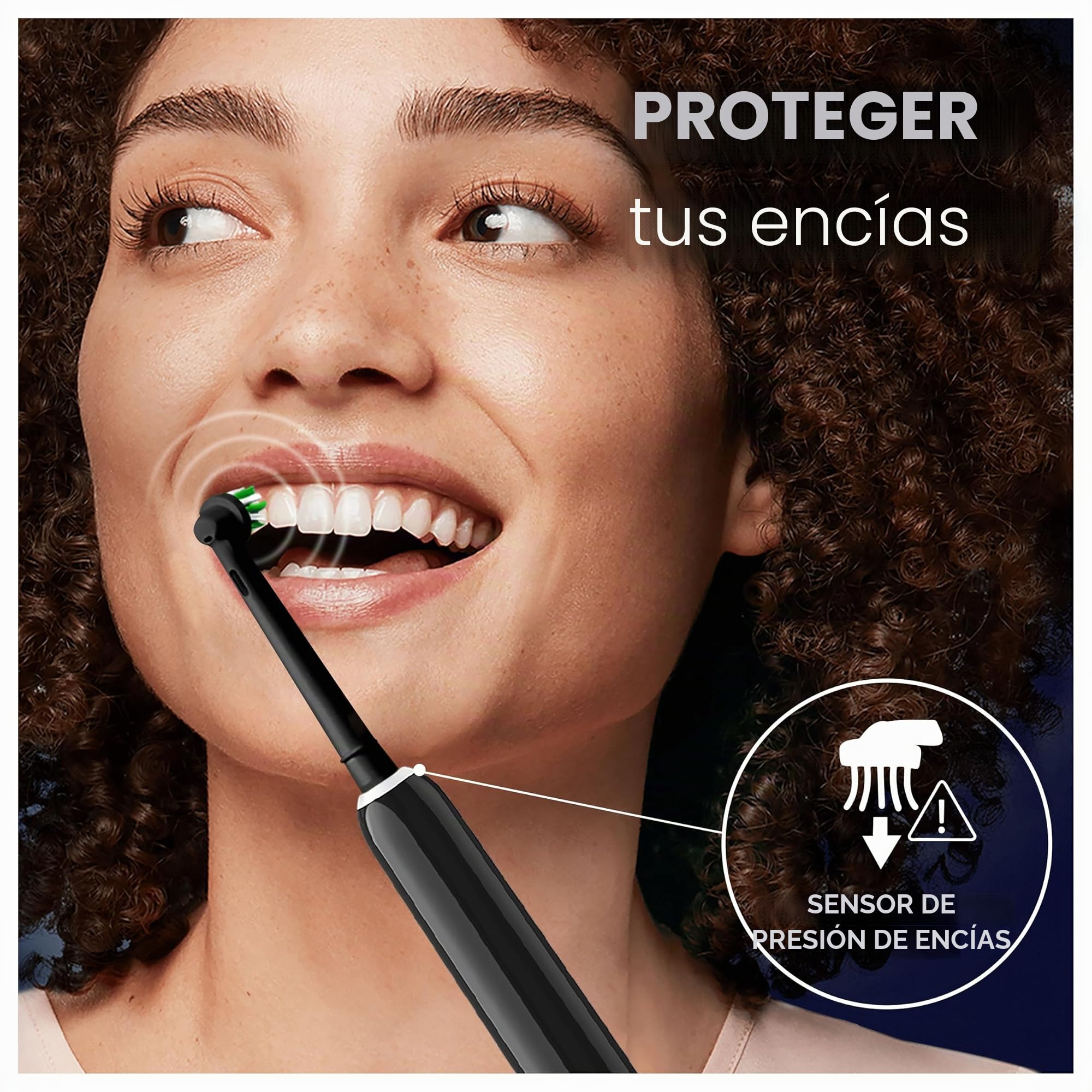 Oral-B Cepillo de dientes eléctrico Pro 1 para adultos, Oral B Cepillos de dientes eléctricos para adultos, con limpieza 3D, 1 cabezal de cepillo de dientes, control de presión de encías, enchufe