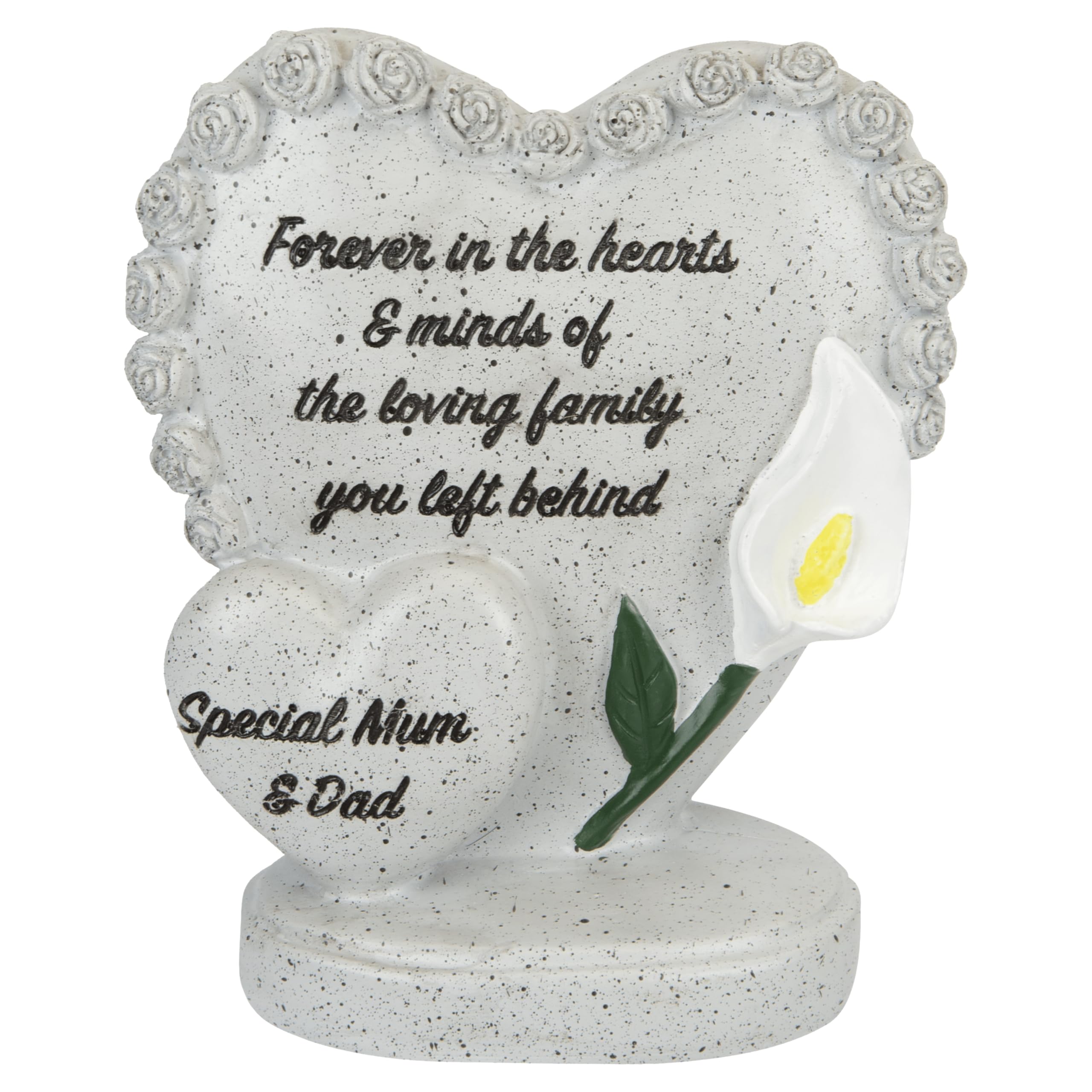 PMS Special Mum & Dad Double Heart Memorial Stone 15cm