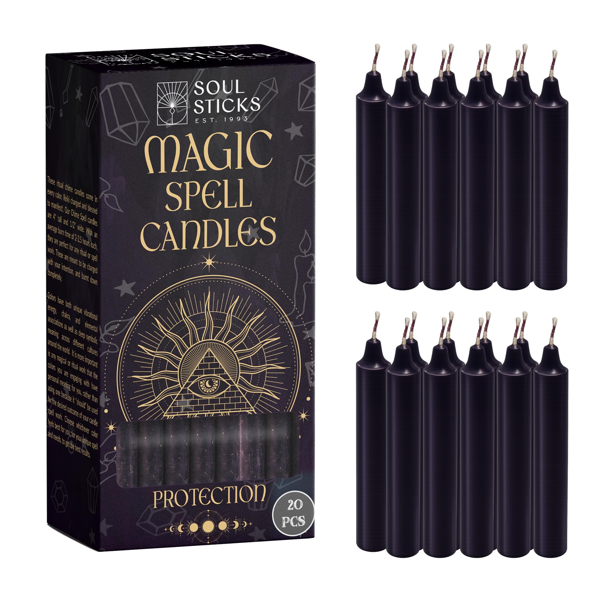 Set the Intention: SOUL STICKS Deep Purple Spell Candles for Protection Work