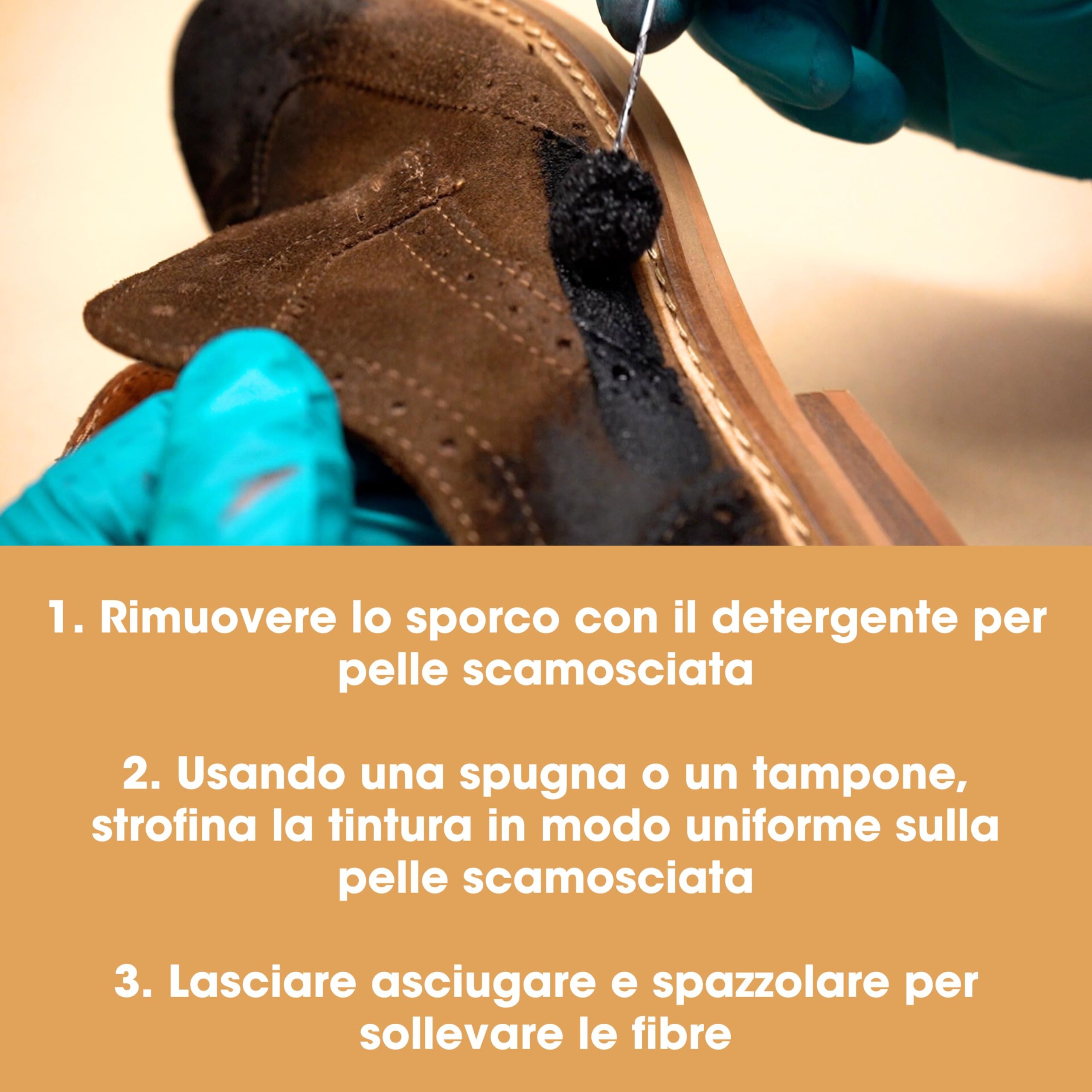 Vernice scamosciata 125 ml per scarpe, vestiti, borse e mobili marrone