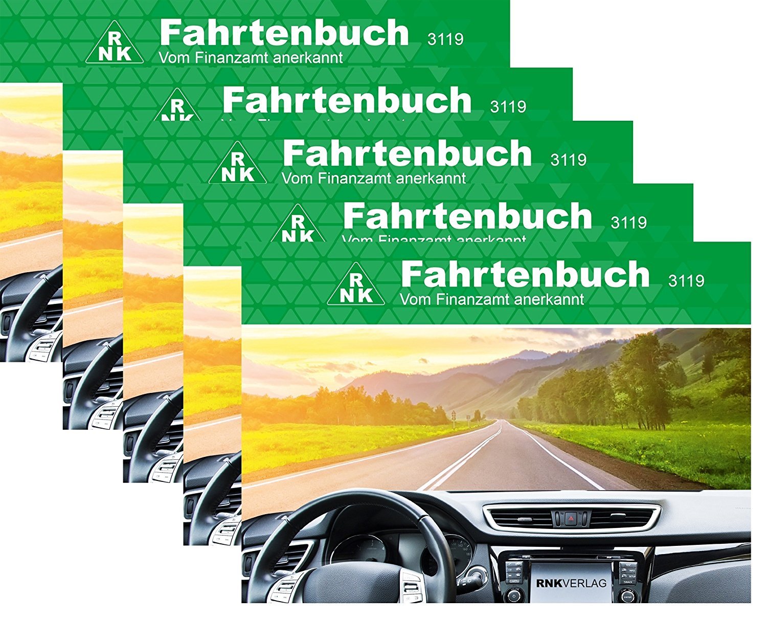 RNK Fahrtenbuch PKW DIN A6 - Steuerlicher Kilometernachweis Mit 64 Seiten Inkl. Parkscheibe