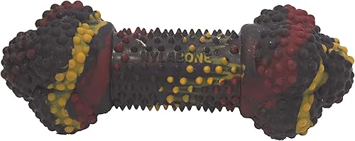 Nylabone Flavor Frenzy Juguete para morder para perros con sabor a hamburguesa con queso y tocino, S
