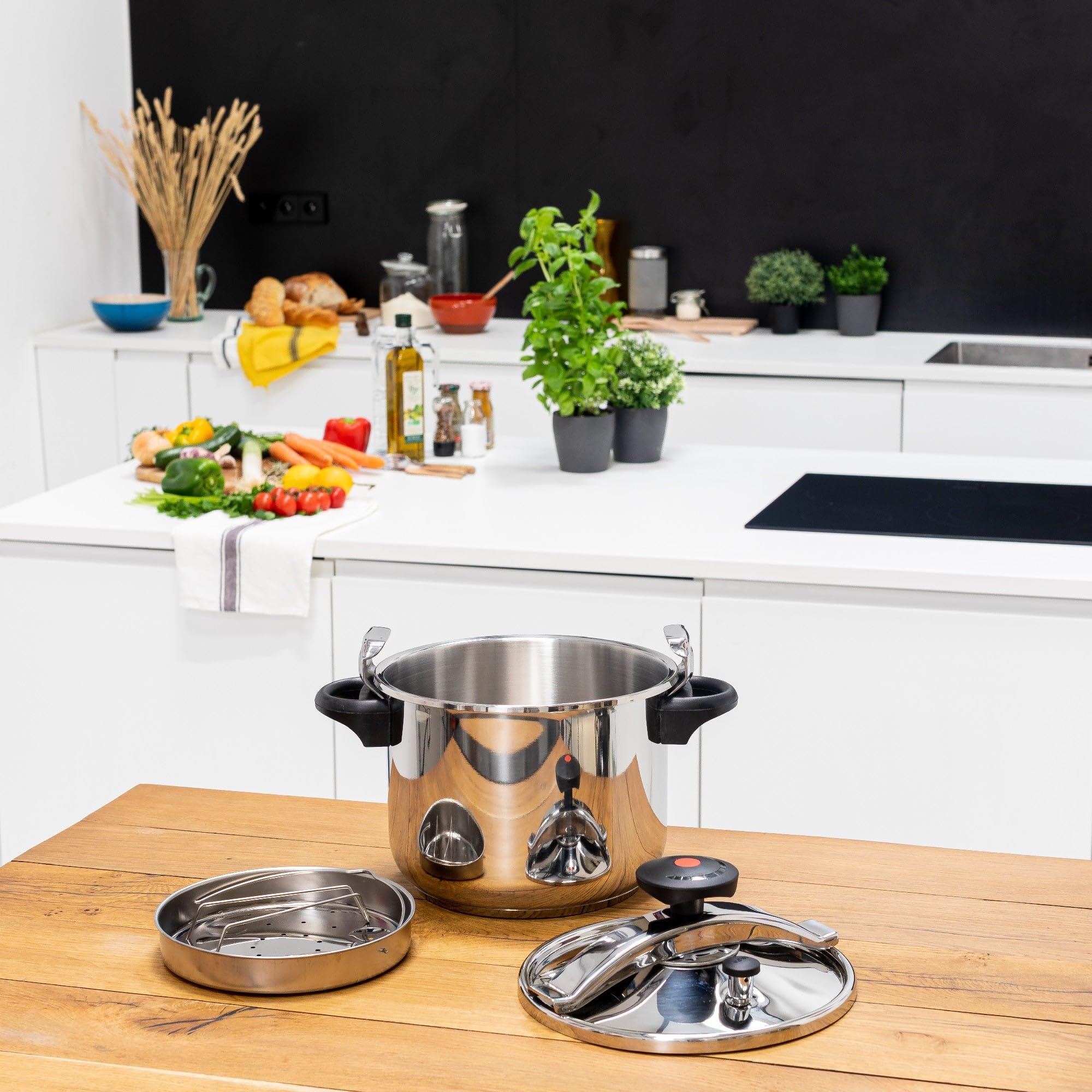 Le Creuset Kookpan 20cm/5L Met pastamand 'Classic 3-ply RVS