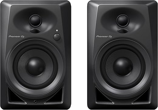 Pioneer DJ Studio Monitor, RCA, Mini-Jack, Black (DM40)