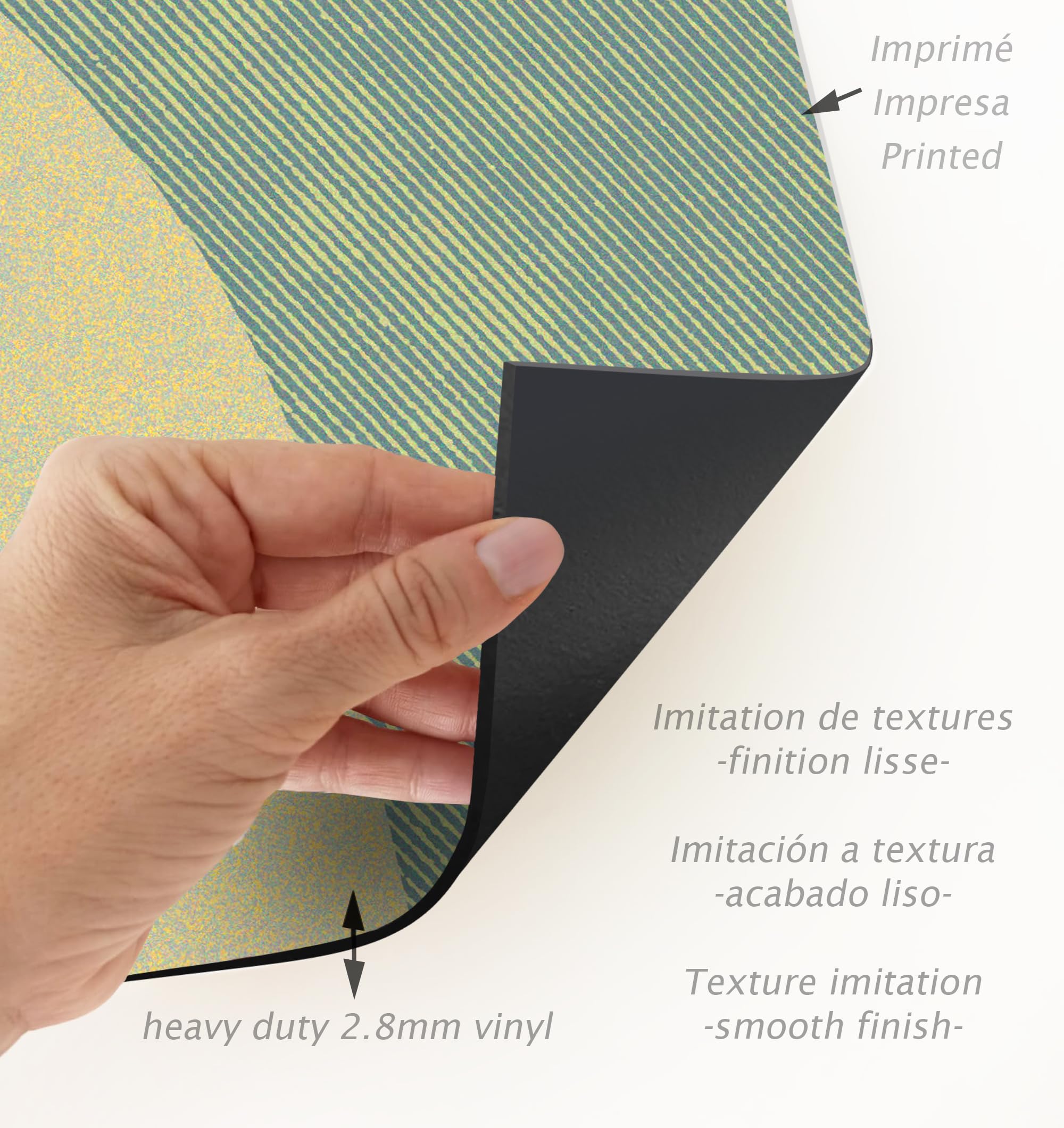VINILIKO Design | Tapis vinyle abstrait Mojave 100 x 150 cm - Intérieur et extérieur, antidérapant, imperméable, lavable, plusieurs tailles - Vinyle pour salon, terrasse