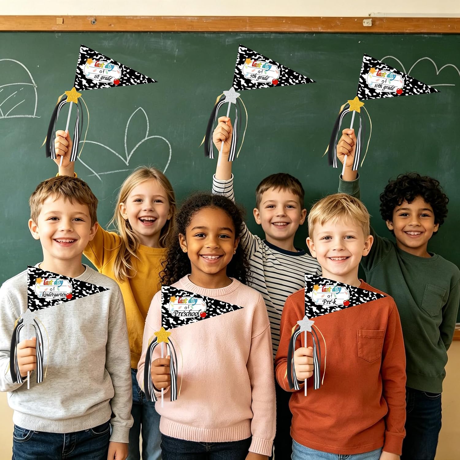 34 Pcs Back to School Flag Kit First & Last Day of School Pennant