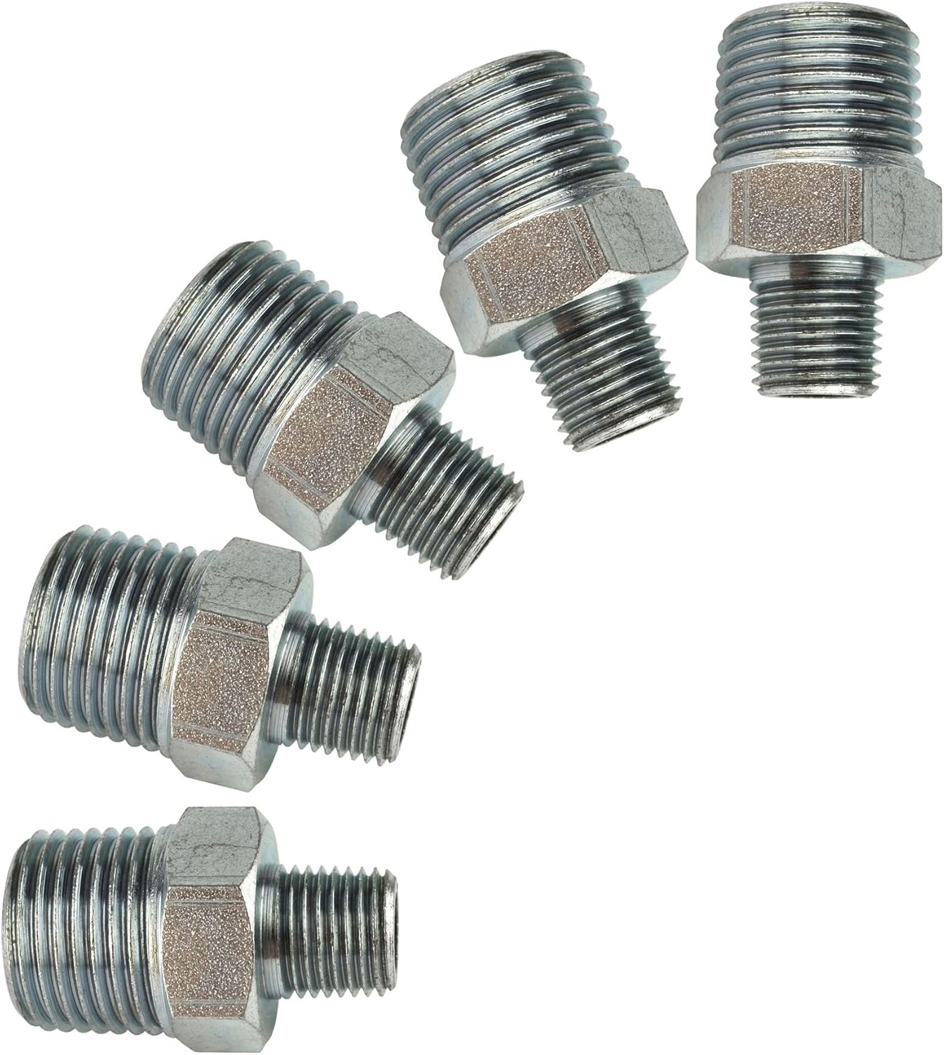 1/4" BSP Male to 3/8" BSP Male Step Up/Down Union Air Fittings 5 PACK FT046