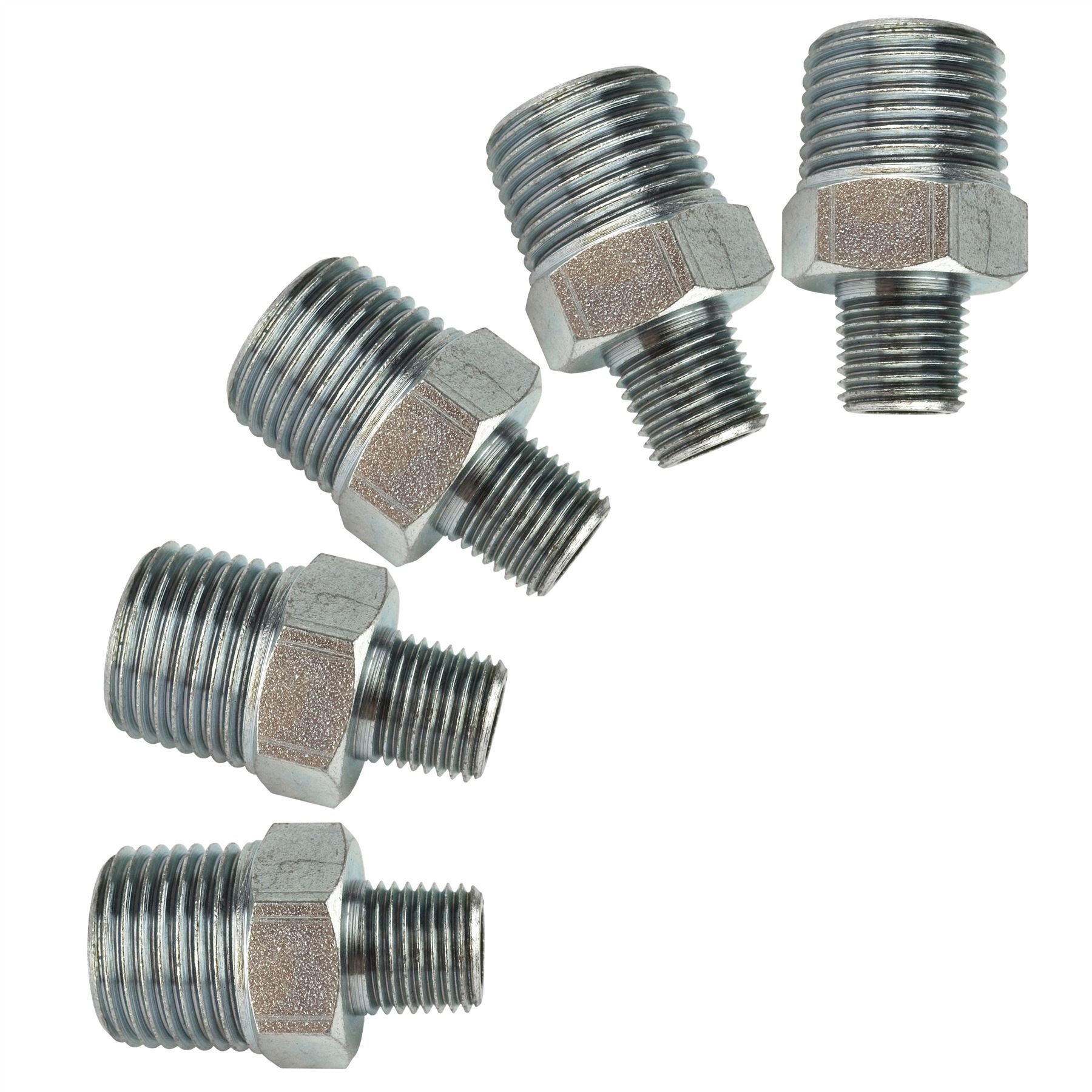 Racor de aire BSP macho de 1/8 a 1/4 de pulgadas paso de rosca FT084 en pack de 5