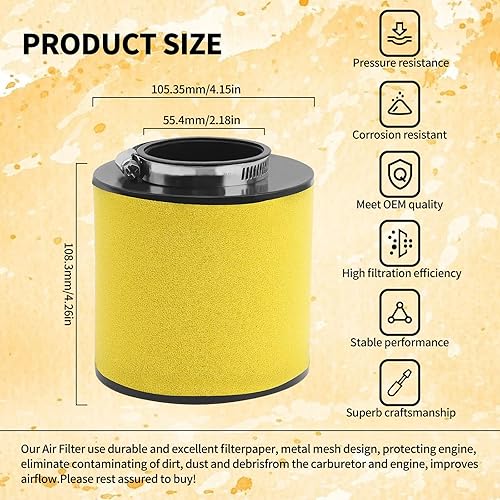 Miniatura 2 de TIANYAN 17254-HM8-000 Filtro de aire 15412-HM5-A10 Filtro de aceite con kits de bujías compatibles con Honda ATV Recon 250 TRX250TE TRX250TM TRX250X