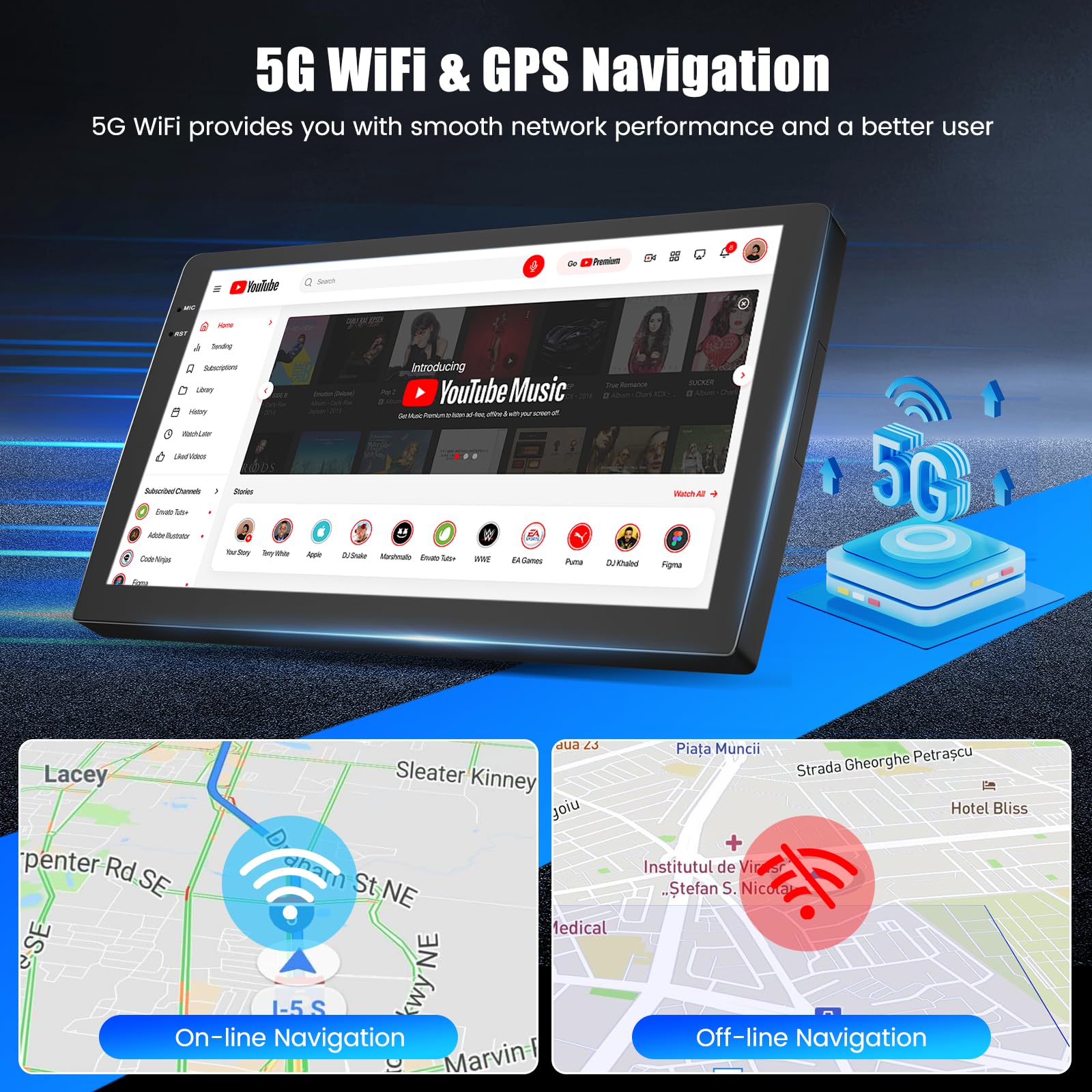 Hikity 4+128G Android 15 Autoradio per Fiat Tipo Egea 2015-2020, 9" Schermo Radio con Wireless CarPlay Android Auto Bluetooth Navigazione GPS WiFi EQ Doppio-USB e Telecamera di Retromarcia