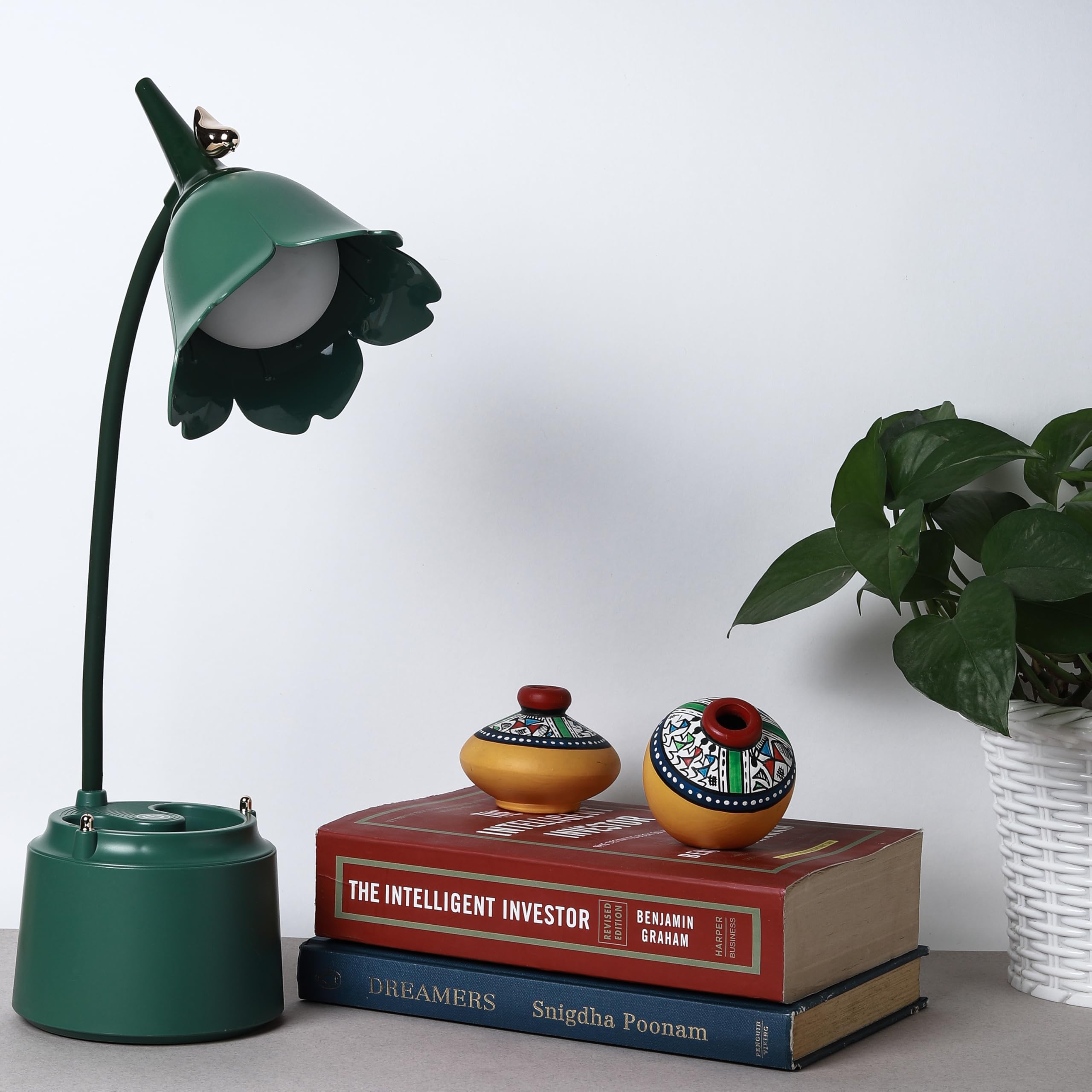 Lexton Flower Bird Table Lamp | Eye Friendly, USB Rechargeable, 3 Color Modes, Touch On/Off Switch, Adjustable Arm, Pen Holder | Suitable for Room Decor, Reading, Office (Pack of 1, Green) (B0DH2LJC7M) Amazon Price History, Amazon Price Tracker