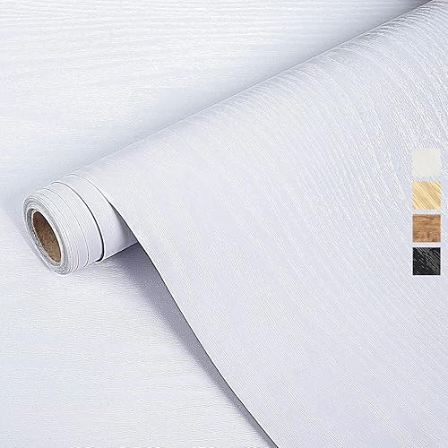 Yinhua Papel de contacto de madera blanca de 15.7 x 118 pulgadas, papel de contacto de grano de madera para gabinetes, encimeras, estantes, paredes,