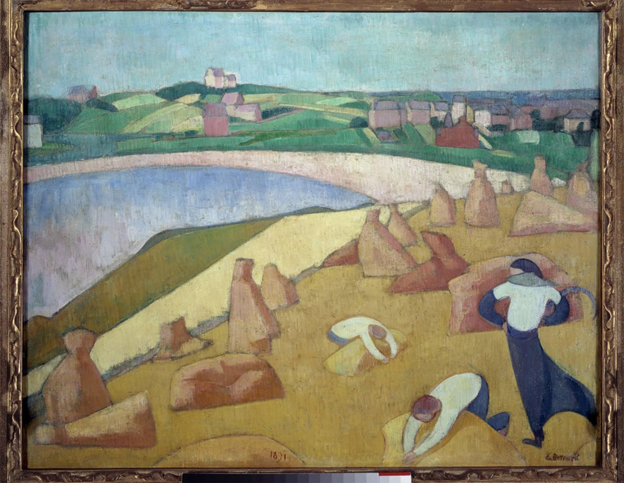 SERENDIPITP Abstract Painting Mural Print Picture Wall Decor Painting Harvest by Emile Bernard Vintage Wall Artwork for Home Decor 60x90cm