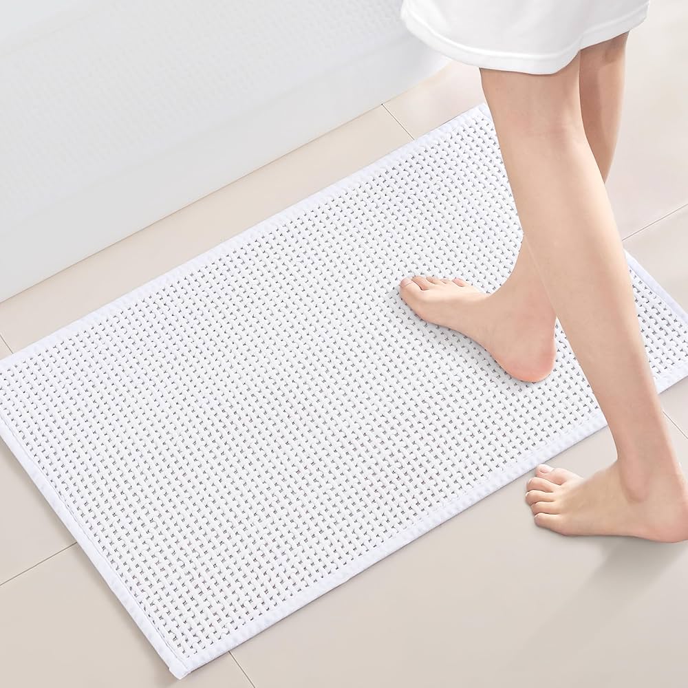 how to clean a white bathroom rug