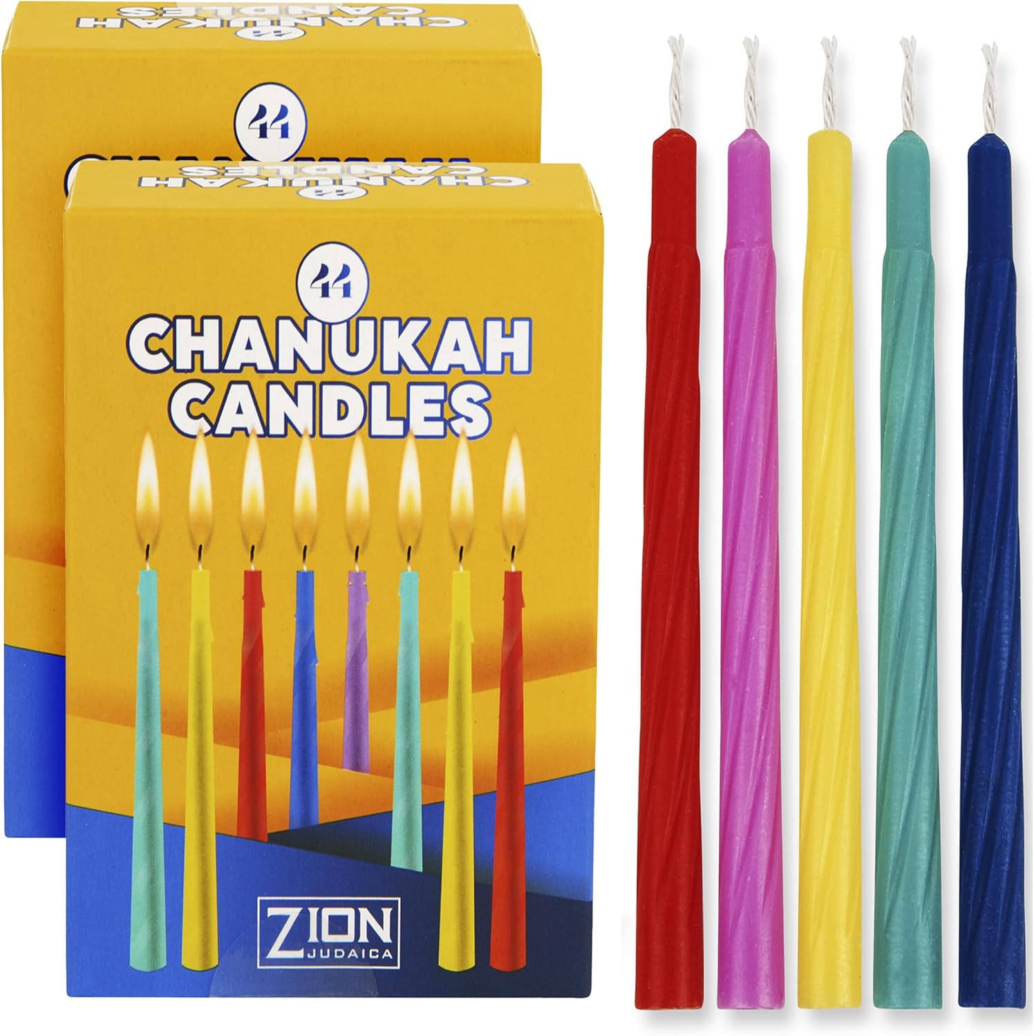 2 Pack Hanukkah Candles for Menorah 44 Assorted Colorful Candles With