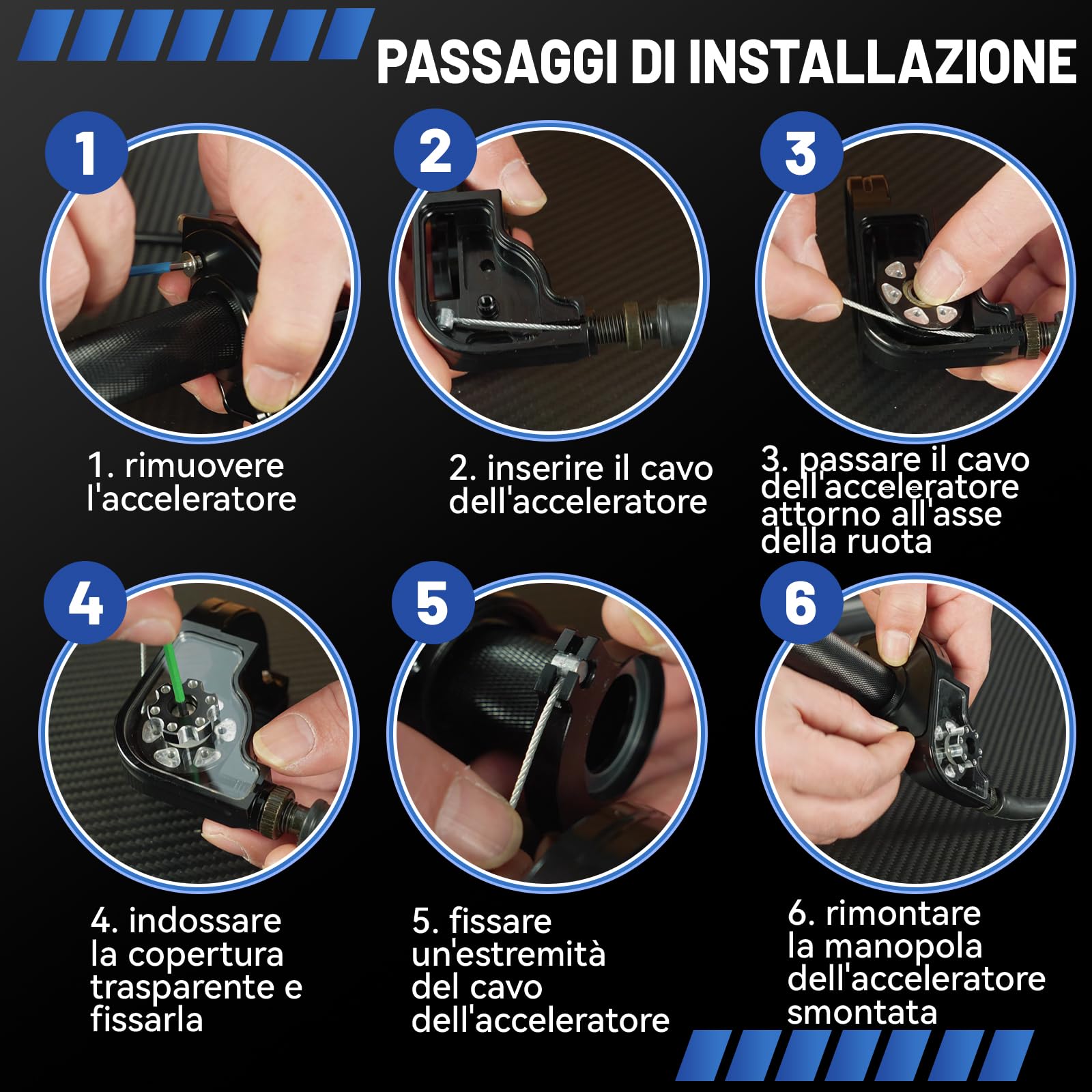 Gas Rapido Domino Moto 7/8'' 22mm Manopole Acceleratore Quick Draw Regolabile Universale per EXC SX XC XC-W EXC-F RR CR CRF CT200U YZ YZF PW WR TTR KLX KX KXF TE TX 50-250cc Pit Dirt Bike Scooter Nero
