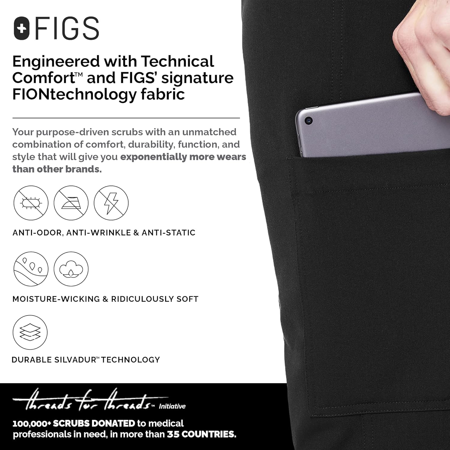 FIGS Axim Cargo Scrub Pants for Men — Straight Leg Fit, 7 Pockets, Athletic Waistband, Anti-Wrinkle Men Scrub Pants: Clothing, Shoes & Jewelry