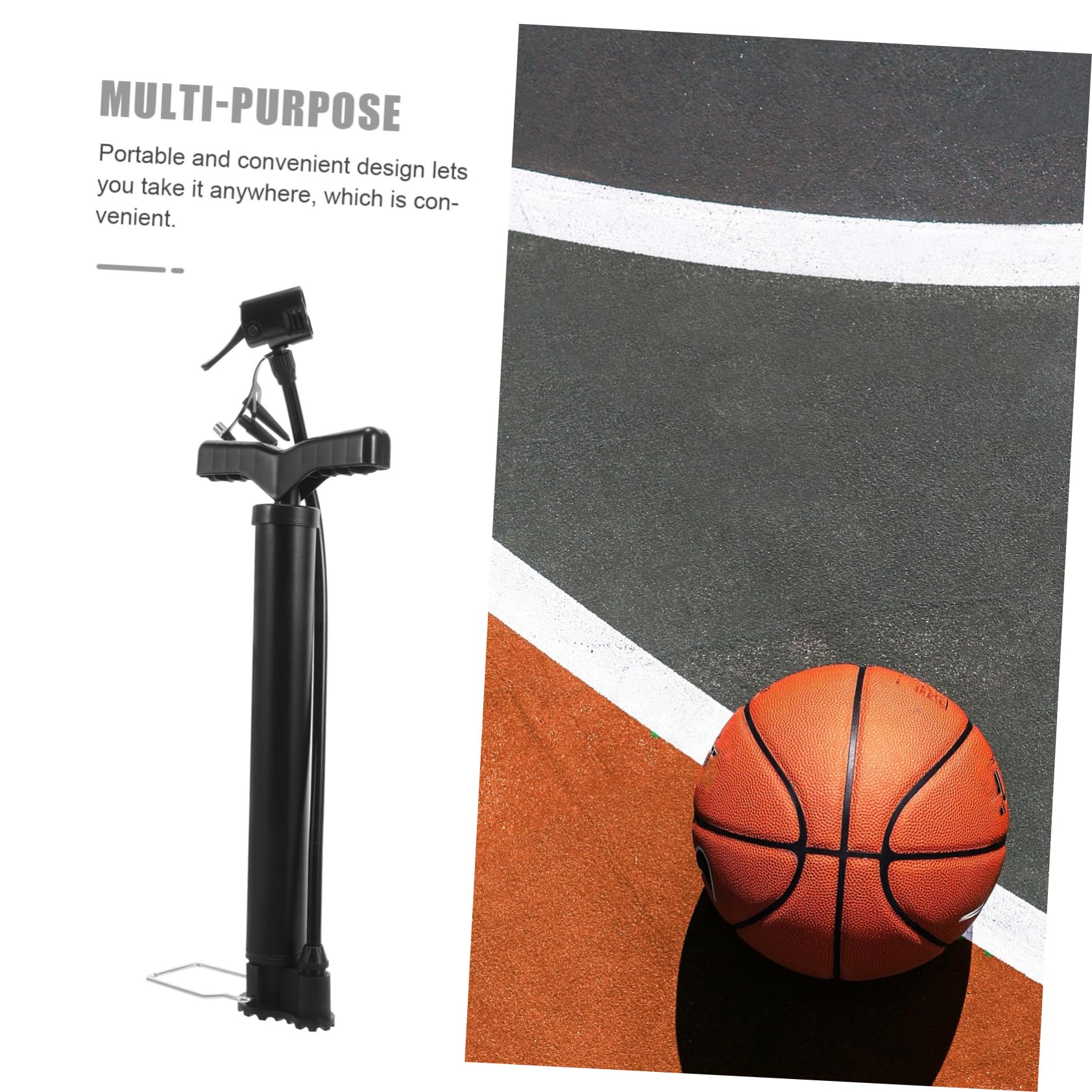 SUPVOX De Bola Hinchador Bicicleta Inflador De Bicicleta Pelota Yoga De Aire para De Baloncesto Manual De Globo De Bicicletas Portatil Acero