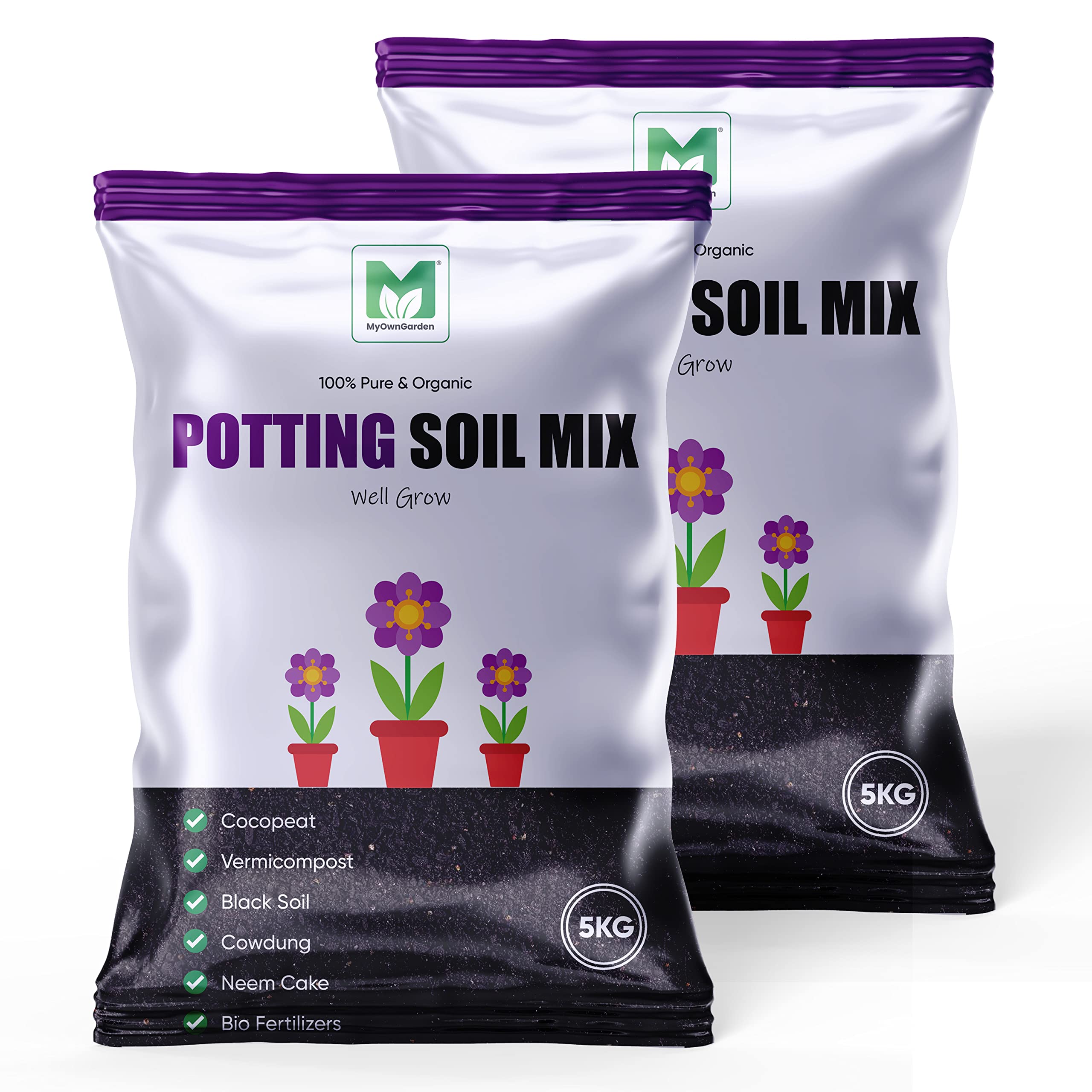 MyOwnGarden Premium Ready to use All Purpose Potting Soil Mix | Enriched Potting Soil Mix | Made with Cocopeat, Black Soil, Vermicompost, Cowdung Powder, Neem Cake Powder, Bio Fertilizer - 10kg (B09TZYHHJL) Amazon Price History, Amazon Price Tracker