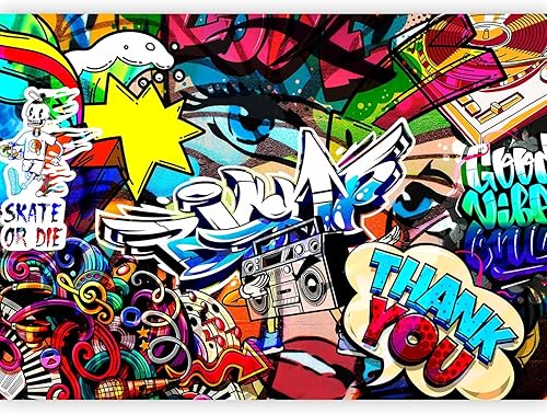 artgeist Mural de pared Graffiti, 173 x 124 pulgadas, papel tapiz autoadhesivo removible de gran tamaño para decoración de pared, diseño de imagen,