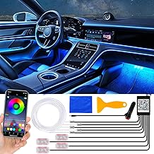 Auto Innenbeleuchtung LED Strip 6,5M Beleuchtung Innenraum Neonlicht, 12V RGB Wasserdicht Atmosphärenlicht mit APP Steuerbare Ambientebeleuchtung Musik und Fußraumbeleuchtung Deko