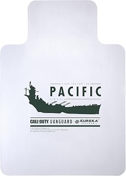 EUREKA ERGONOMIC & Call of DutyR Vanguard Pacific Theater Gaming Chair Mat for Hardwood Floor/Carpet, Heavy Duty Desk Chair Mat with Lip, Home Office Floor Protector 36 x 48 Transparent