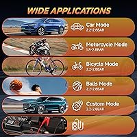 Vista 6 de Compresor de aire portátil para inflador de neumáticos, inflador de neumáticos portátil de 150 PSI para automóvil, bomba de aire de neumáticos