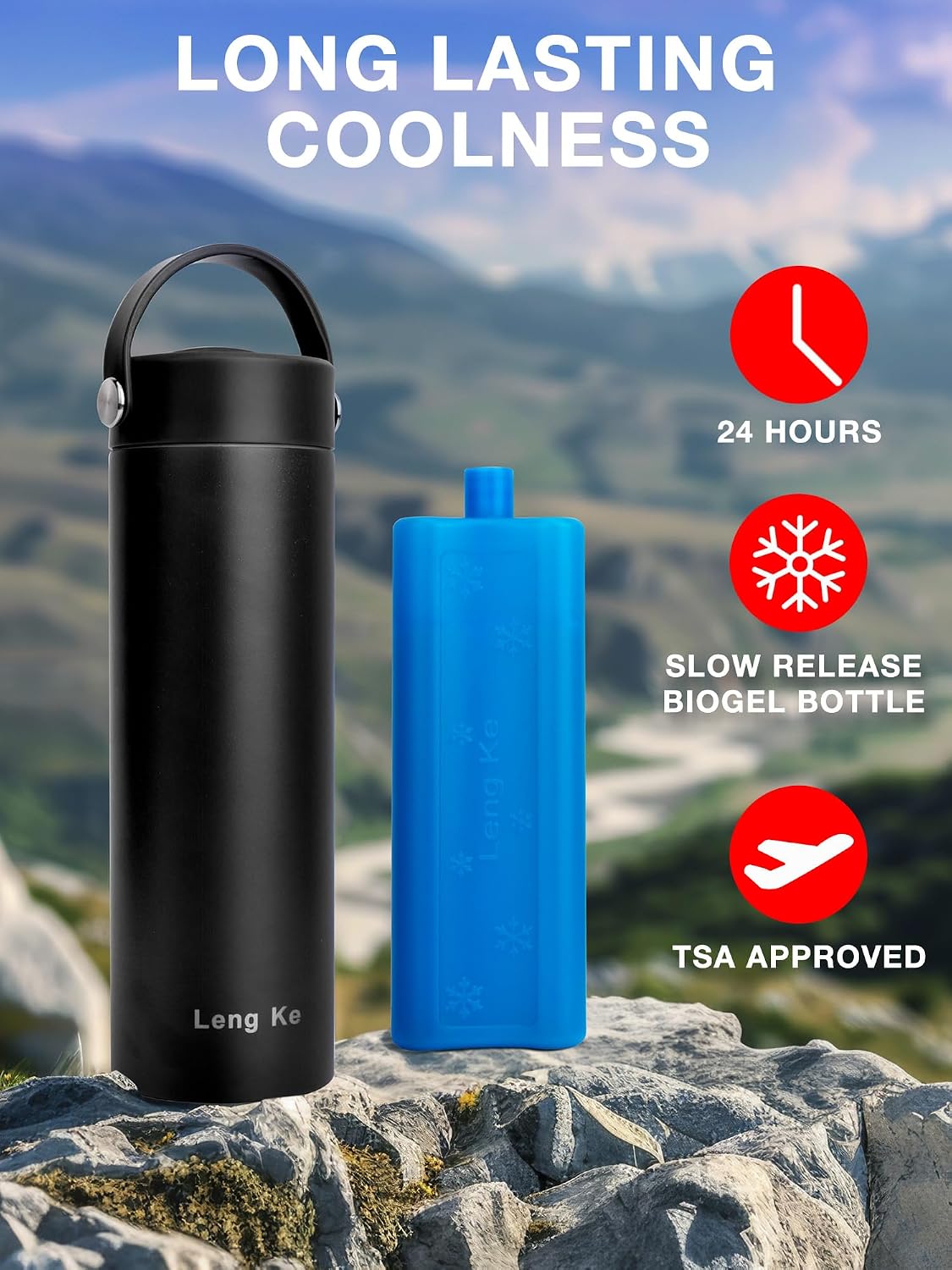 Leng Ke 1-5 Pens Insulin Cooler Travel Case, TSA Approved Diabetes Travel Case for Insulin Pens and Diabetic Supplies, Medication Cooler for Travel Diabetes Storage Vial (Black)