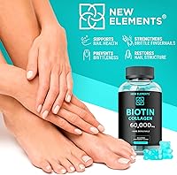 Vista 6 de Gomitas de péptidos de colágeno y biotina - 50,000 mcg de colágeno + 10,000 mcg de biotina Soporte para cabello, piel y uñas para hombres