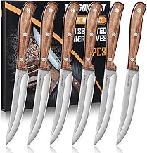 DRAGON RIOT Steak Knife Set 6 Pieces Steak Knives With Wooden Handle Table Knife Set With Gift Box