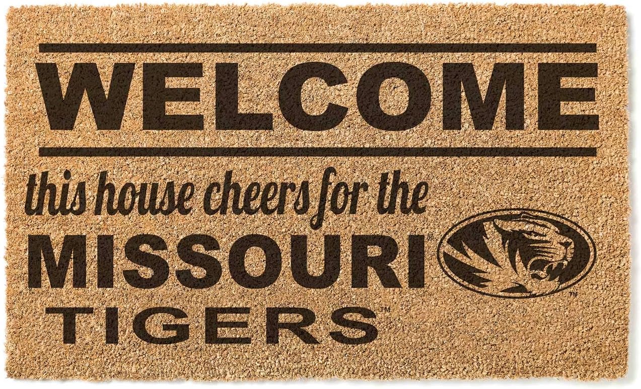 KH Sports Fan Missouri Tigers Welcome Coir Doormat, 18x30 Inches, Tigers Outdoor Rug; Display Your Team Spirit with This Unique Missouri Tigers Doormat