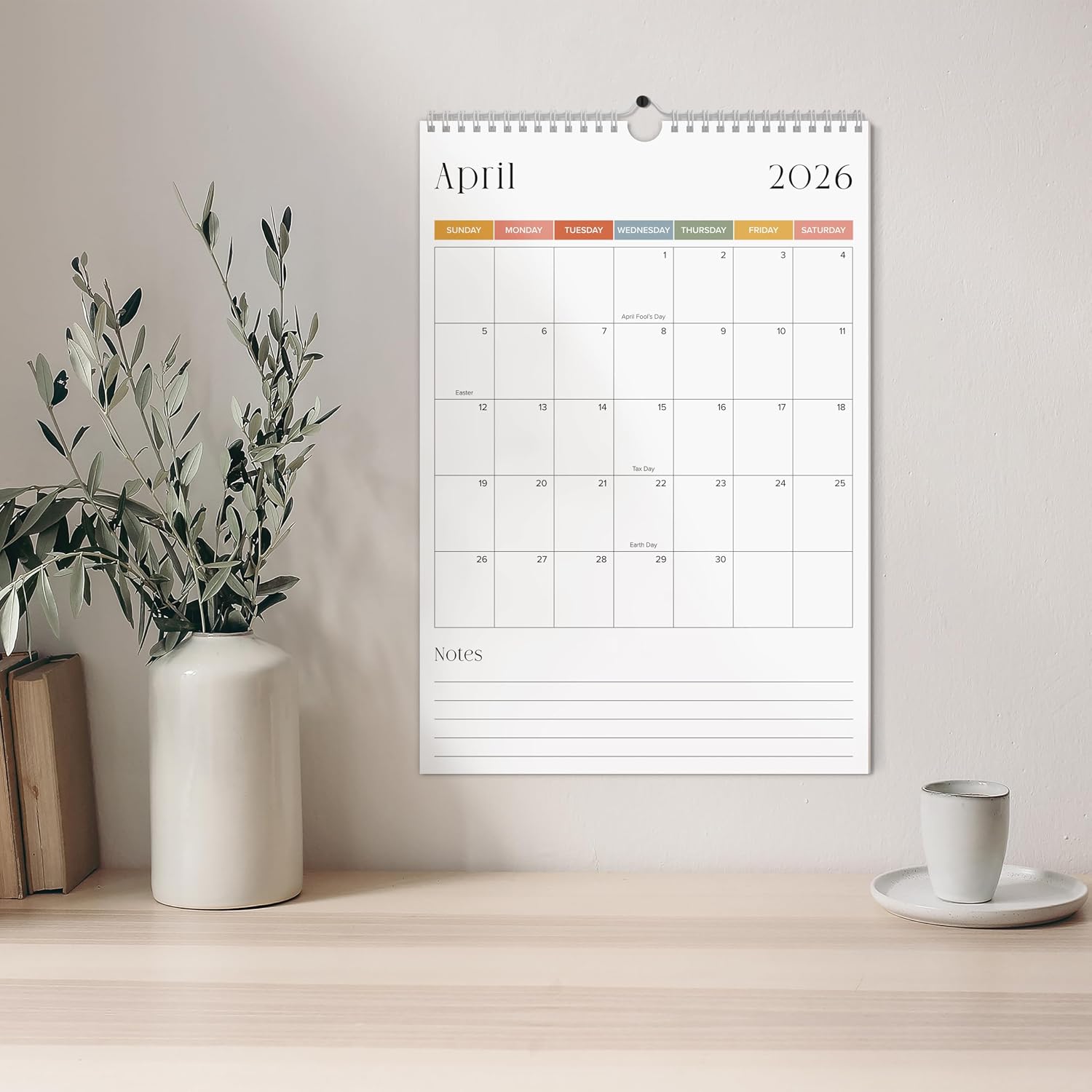 Beautiful 2026 Wall Calendar - Runs from January 2026 until July 2027 - Large 15" x 10" Office Wall Calendar for Easy Organizing