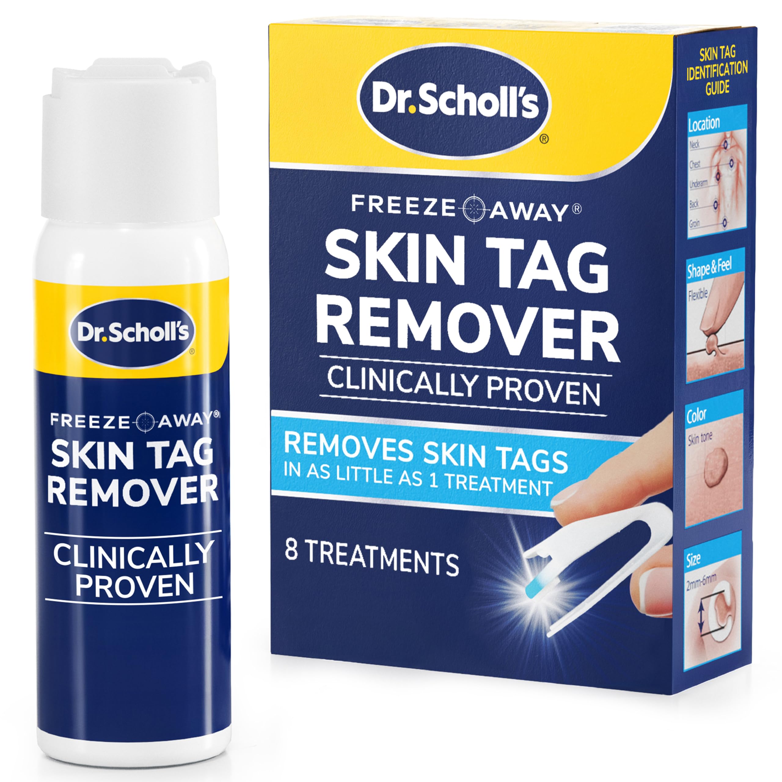 Dr. Scholl's フリーズアウェイ スキンタグリムーバー、8 Ct // わずか1回のトリートメントでスキンタグを除去、FDAクリア、臨床的に証明された、8トリートメント