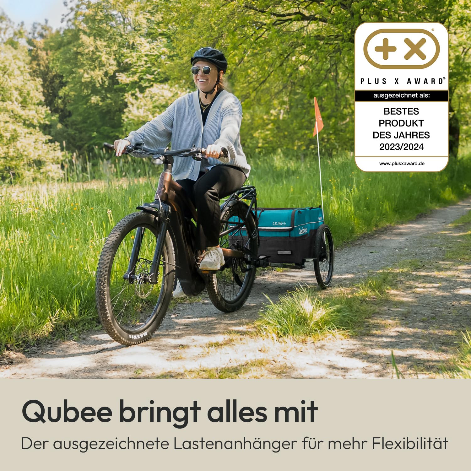 Qeridoo Qubee | Klappbarer Lastenanhänger | Fahrradanhänger & Bollerwagen faltbar mit Luftreifen | Fahrrad Zubehör Transport | Bike Trailer