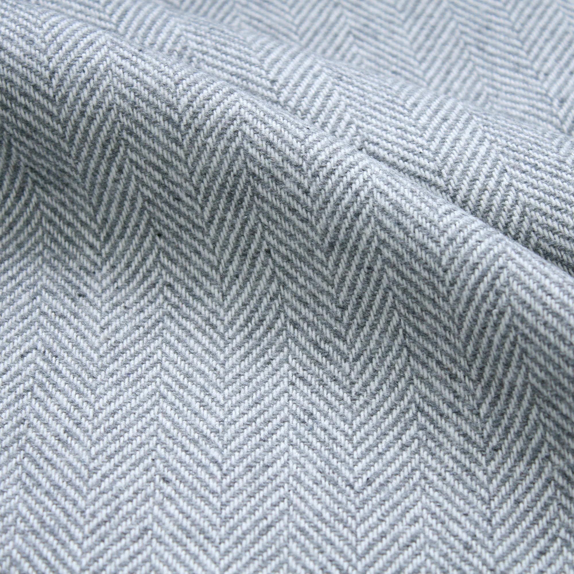 We Love Fabric Dove Grey Herringbone Tweed Wool Blend Upholstery Fabric 1.5M Width - (Sample)