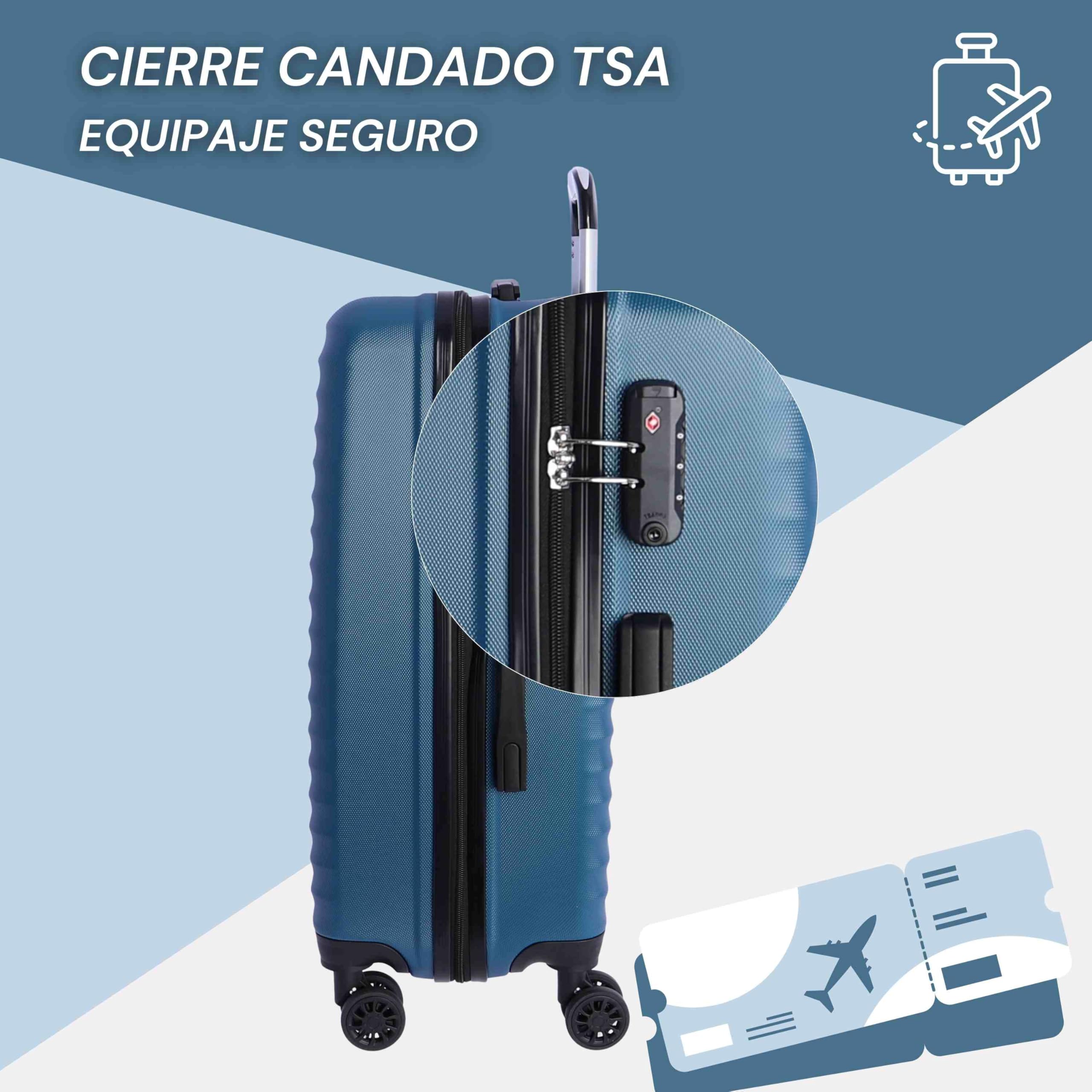DON ALGODON Medium Suitcase 23 kg | Rigid Travel Suitcase with 4 Double Wheels 360º, TSA Lock and Telescopic Handle | Waterproof Luggage for Airplane Travel, blue, Classic - 4